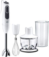 Braun Multiquick 3 MQ 3135 Mélangeur à sauce – Pürierstab Mit 11 Geschwindigkeiten plus Turbo-Stufe & Edelstahl-Mixfuß, 750 Watt, Inkl. 600 ml Mix-/Messbecher, Schneebesen & Zerkleinerer, Weiß/Grau Kitchen Naty Shop Single Mq 3135 - 3 en 1