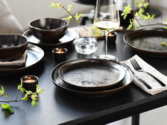 CreaTable, 21249, seria Natura Organic RUSTY, set de veselă cu 12 piese pentru 4 persoane, set de farfurii din gresie, potrivit pentru mașina de spălat vase și cuptorul cu microunde, fabricat în Europa
