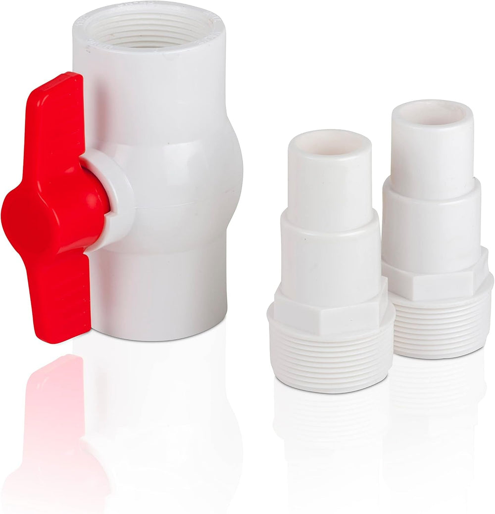 Gre AR512 - Vanne tout ou rien avec 2 adaptateurs pour tuyaux Ø38 et Ø32 mm