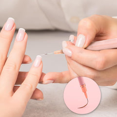 Nail Art Liner-Brush 5-Teiliges Gel-Nagellack-Malerei-Nagel-Punkt-Zeichnungs-Werkzeug für Lange Linien Kunst-Design-Stift-Set Metallgriff Nail-Art-Design-Binsel for Frauen