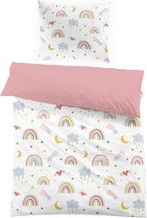 Lenjerie de pat pentru copii, Curcubeu, microfibre Lenjerie de pat - copii Naty Shop Curcubeu (Model 1) 135X200+80X80