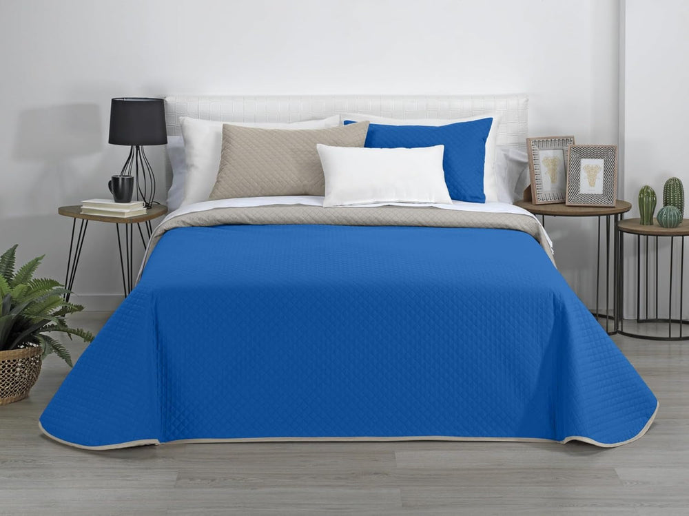 Estoralis | AVA | Courtepointe boutique réversible | Pour toutes les saisons | Couleur - gris/bleu | Pour lit 140/150/160 cm. lit. (250 X 270 Cm. Ancho X Alto) | Quilt matelassé Quilts et quilts Naty Shop Titre par défaut