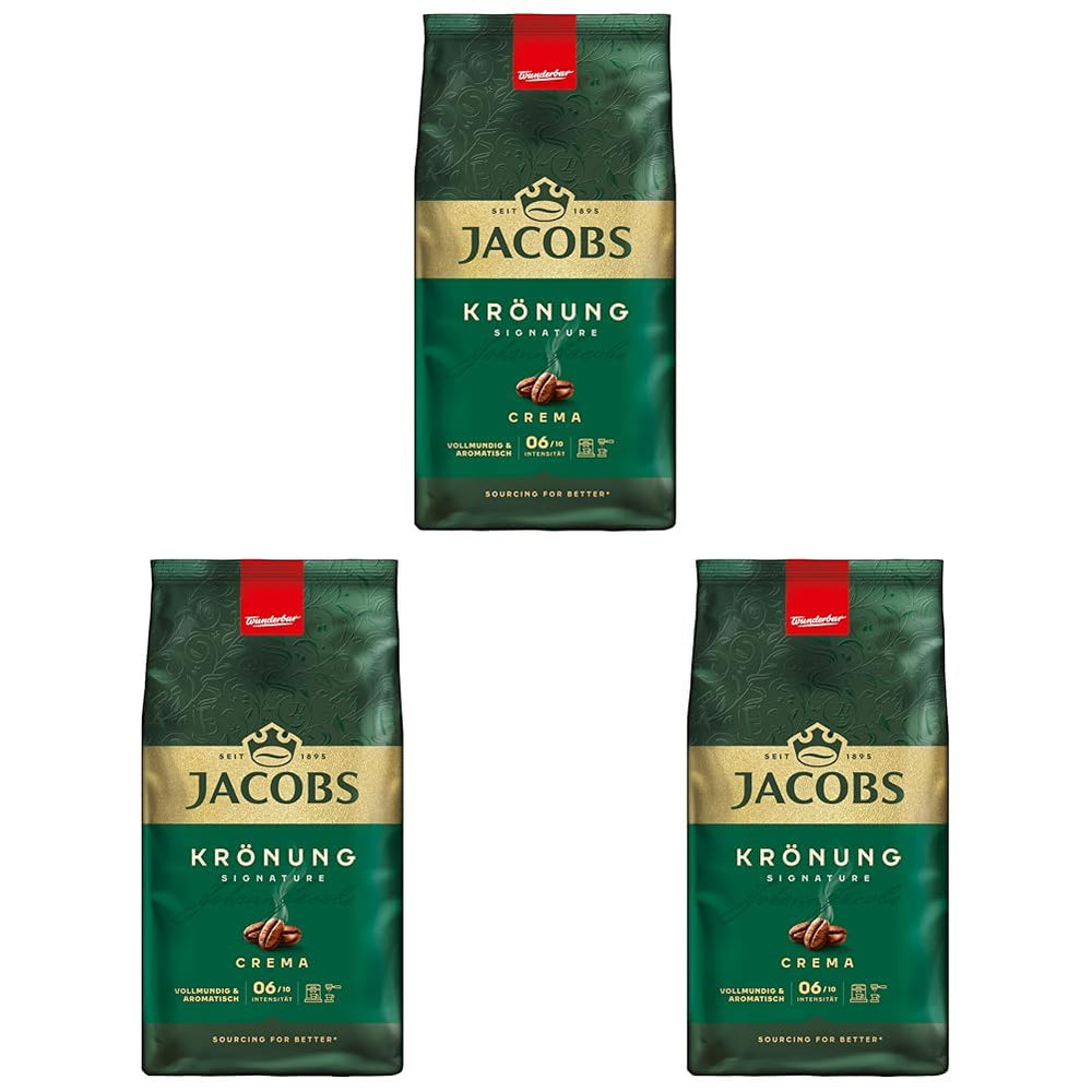 Jacobs Krönung Cream, café en grains entiers, 1000 g (paquet de 3)
