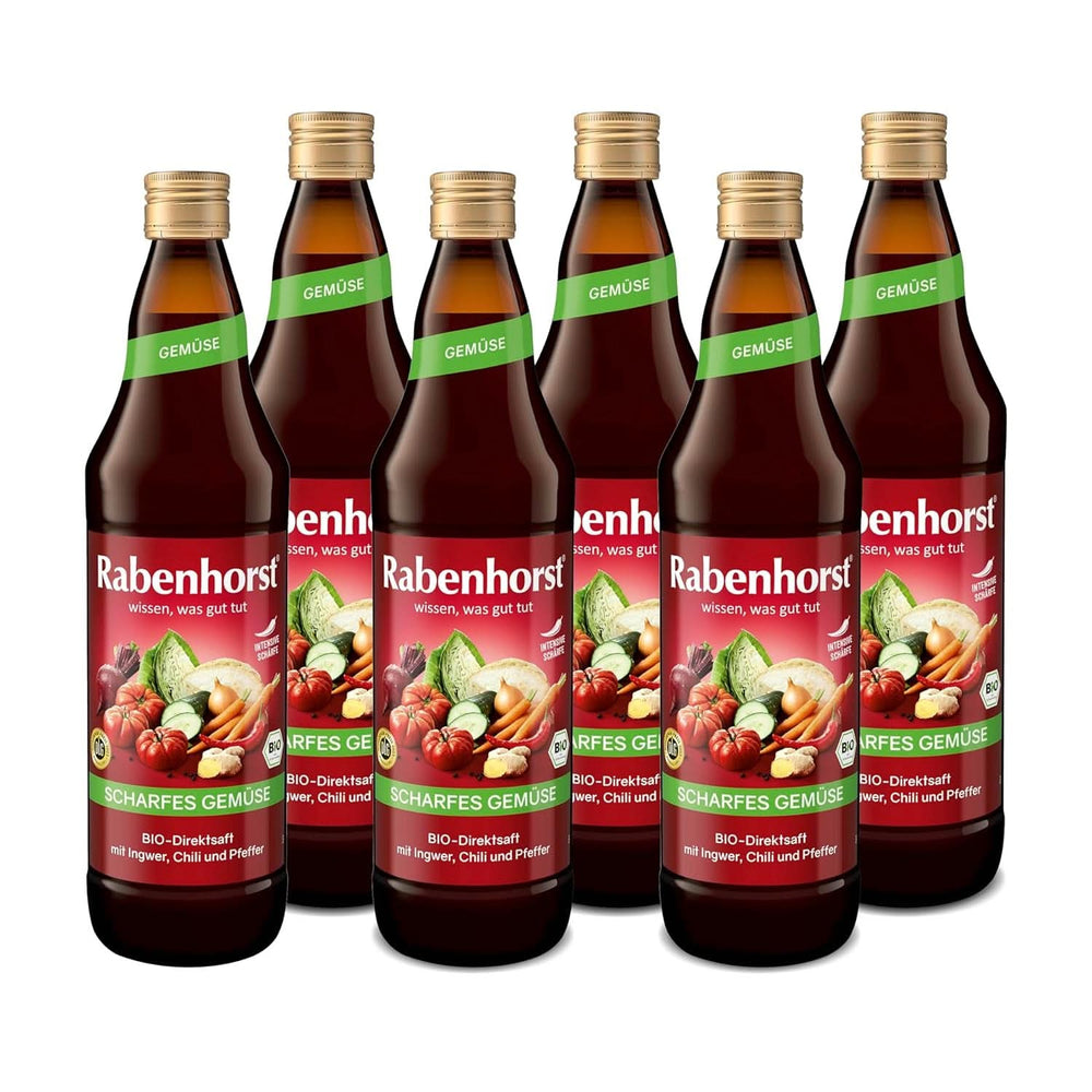 RABENHORST (6 x 700 ml) - Jus de légumes de haute qualité à base de divers légumes au goût épicé intense Boissons sans alcool Naty Shop