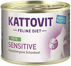 KATTOVIT - Nourriture humide sensible pour chats | Diät-Katzenfutter et Alleinfuttermittel. Sans gluten et sans getreide | Hypoallergénique, pour chats trop grands Canette de 12 x 185 g