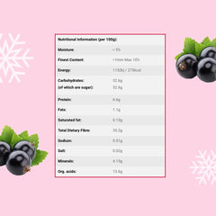 Cassis lyophilisés 250g - Fruits lyophilisés - Fruits secs lyophilisés - Cassis séchés pour pâtisserie, muesli, décoration gâteaux, desserts Produits déshydratés Naty Shop