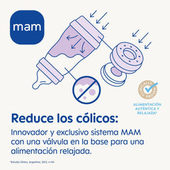 Set MAM Nou-născut, Set Cadou, format din: 2 x Biberoane Anti-Colic 160 ml, 1 x Biberon Anti-Colic 260 ml, 1 x Suzetă Original Start, 1 x Broșă pentru suzetă, de la 0 luni, Neutro