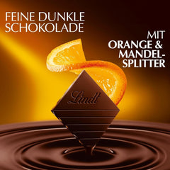Lindt EXCELLENCE Orange Intense, 100 g, chocolat noir avec morceaux d'oranges et d'amandes Bonbons au chocolat Naty Shop