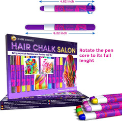 Desire Deluxe Craie à cheveux pour filles, 10 stylos de coloration lavables pour carnaval, 3 4 5 6 7 8 9 11 ans Naty Shop