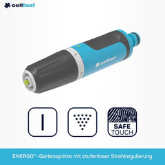 CELLFAST Pulvérisateur de nettoyage Lances de nettoyage Arroseur de jardin Arroseur de pelouse Fleurs Plantes Système Safetouch ENERGO
