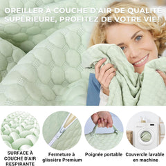 INFANZIA Oreiller compensé pour lit, oreiller d'angle, oreiller triangulaire, pliable, mousse à mémoire de forme, apnée du sommeil, reflux acide, élévation des jambes, lecture, vert