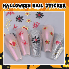 Pièces d'autocollants d'ongles 3D d'Halloween, autocollants d'ongles stéréoscopiques 5D, décorations d'ongles, accessoires de conception d'ongles