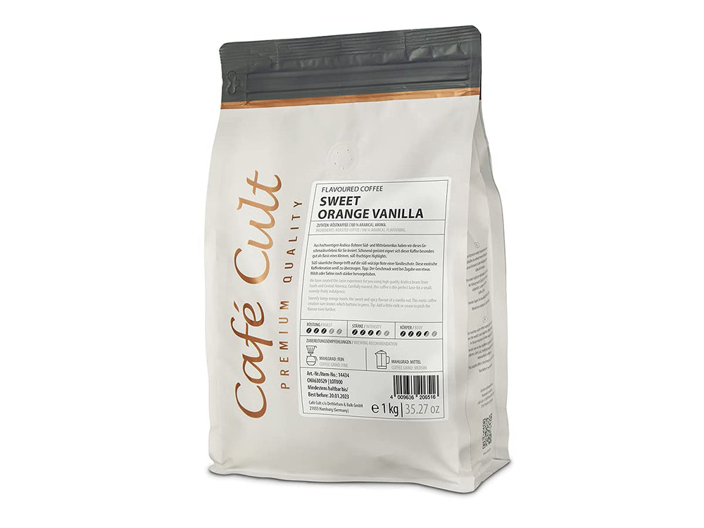 Café Cult - Orange Douce Vanille - Arôme Grains Entiers - 1KG
