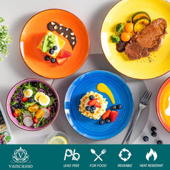 Service de table pour 6 personnes, Vancasso Bonita, service de table 24 pièces en porcelaine, service de table moderne, 6 assiettes plates, 6 assiettes à salade, 6 assiettes creuses et 6 bols