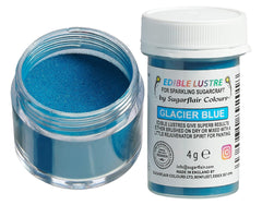 Sugarflair Lustre Colorant alimentaire comestible, Bleu glacier – Poudre lustrée comestible pour gâteaux, muffins, chocolat, pâtisseries, desserts, glaces, boissons, cocktails et plus encore – 4 g