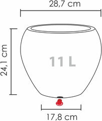 Scheurich Lineo, jardinière en plastique, granit noir, diamètre 30 cm, hauteur 24,1 cm, volume 11 l.