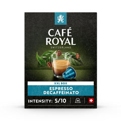 Café Royal Espresso Decaffeinato 36 capsules pour machine à café Nespresso - intensité 5/10 - capsules de café certifiées UTZ en aluminium (emballage avec 2)