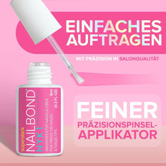 NYK1 Nailbond Colle à Ongles Artificiels Extra Forte (8 ml) Colle à Ongles avec Brosse pour Pointes, Ongles à Presser et Ongles Acryliques Colle à Ongles - Colle à Ongles Craqués Colle à Ongles Antifongique