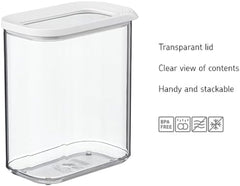 Mepal - Boîte de conservation pour réfrigérateur Modula XXL - Récipient alimentaire avec couvercle - Organisateur de cuisine et boîte de rangement en plastique - Organisateur de réfrigérateur empilable et refermable - 4800 ml - Boîtes de conservation alimentaires blanches Naty Shop