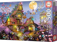 Educa - Puzzle 500 piese pentru adulti | casa zanelor, puzzle 500 piese pentru adulti si copii de la 11 ani, fantezie, basme, zane (19554) Puzzle Naty Shop
