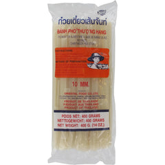 Nouilles de riz - Thaïlandaises, nouilles en ruban de riz de 10 mm de large, à base de farine de riz, droites - 1 x 400 g