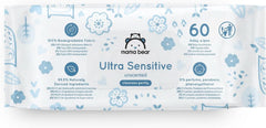 Șervețele ultrasensibile pentru bebeluși Mama Bear, fără parfum, 1008 număr (18 pachete de 60) Naty Shop