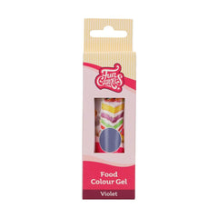 Gel Colorant Alimentaire Violet Funcakes : Colorant alimentaire hautement concentré pour pâte, crème, fondant, pâte d'amande, pâtisseries, dosage facile, gouttes individuelles pour créer des couleurs éclatantes, Halal, 30g