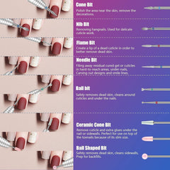 Depvko 30 pièces embouts de coupe-ongles, 3/32'' en céramique pour ongles, acrylique, diamant, haut-fil, Hartmetall, fer à repasser pour maison de salon, gel, manucure, atelier de coiffure (avec 3 étuis)