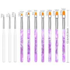 Nagel Pinsel Set, 10-Teilig Gelnägel Pinsel Nagellackstift Acrylpinsel For UV Gel Nägel Acrylfiningernägel Nailart Maniküre Nageldesign Zubehör