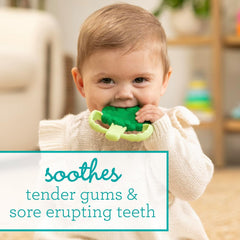 Infantino Lil' Nibbles, anneau de dentition en silicone texturé, jouet de dentition pour bébé sans BPA, doux, facile à tenir, stimulation sensorielle pour nourrissons, brocoli