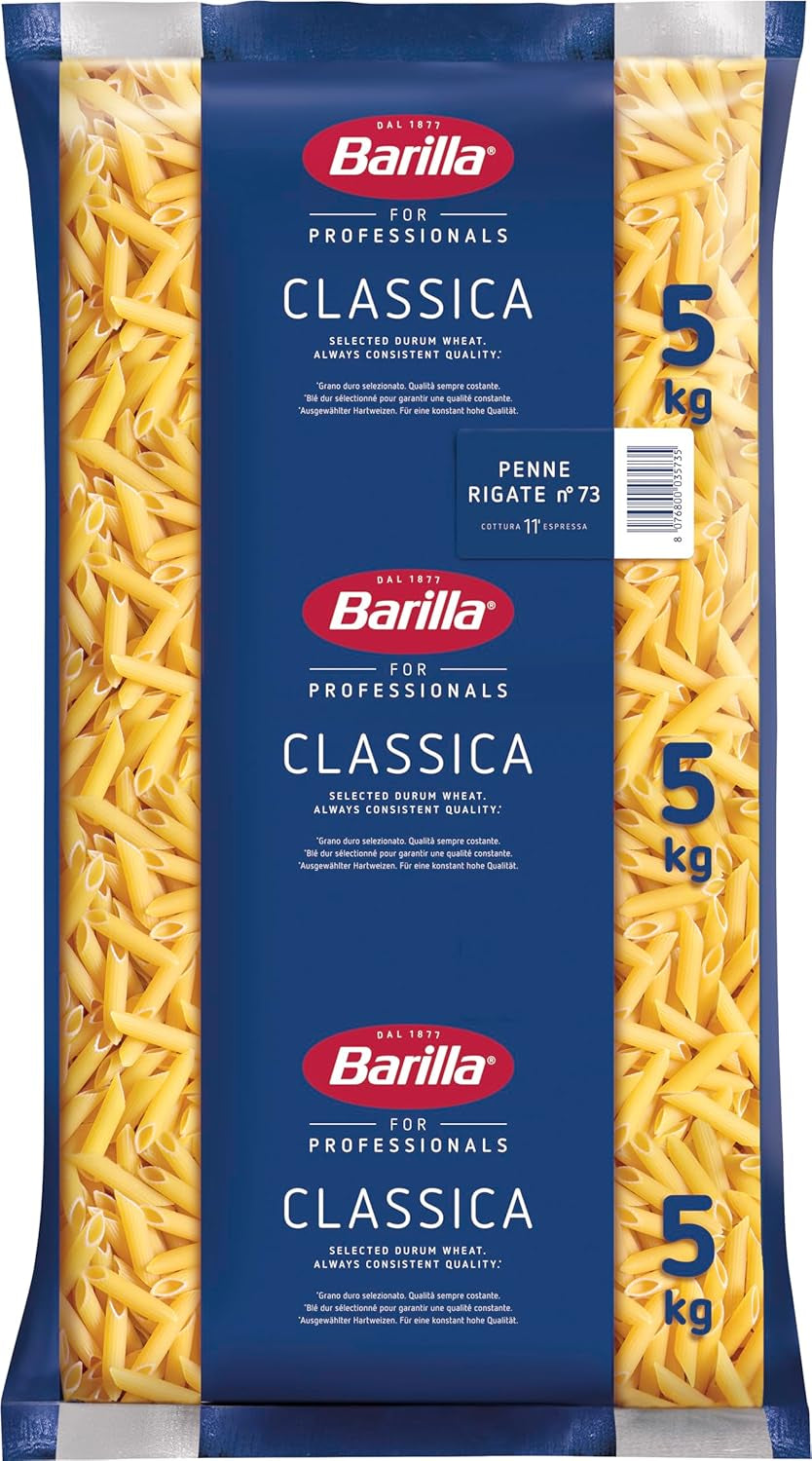 Penne Rigate Barilla pâtes de blé dur n. 73 – Paquet de 1 (1x5kg)