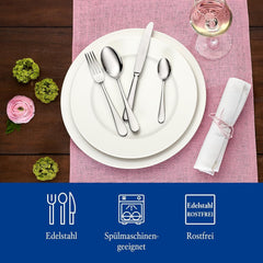 Villeroy & Boch – Oscar Tafelbesteck 24 Teilig 6 Personen, Spülmaschinenfest, Rostfrei, Besteck Set, Essbesteck, Messer Gabel Löffel Set, Set de couverts, Besteckset Edelstahl, Edelstahl Kitchen Naty Shop