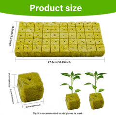 100 pièces de laine de roche Anzucht Würfel 2.5x2.5x2.5CM Rockwool Cube Anzuchtmatte Steinwolle Anbau Hydrokultur Umpflanzen für Bodenlose Anzucht Setzlinge Stecklinge Klonpflanzen