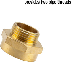 Mamelon fileté de réduction en laiton Gardena : connecteur en laiton pour réducteur fileté, par exemple pour les pompes, filetage externe de 33,3 mm (G 1 pouce) / filetage interne de 42 mm (G 1 1/4 pouce) (7266-20)