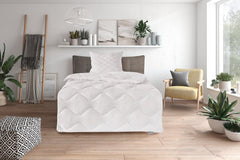 Traumnacht Cosy - Parure de lit 4 saisons, 1 X couette divisible 135 X 200 et 1 X oreiller 80 X 80 Cm, certifié Öko Tex, blanc, développé en Allemagne, (pack de 2) Naty Shop Couettes et couettes 4 saisons parure 135 X 200