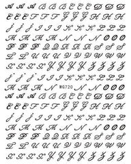 6 Blatt Nagelsticker Alte Alphabetzahlen Nagelaufkleber Selbstklebend Alte Briefe Nail Art Sticker Dekoration Nageldesign Zubehör