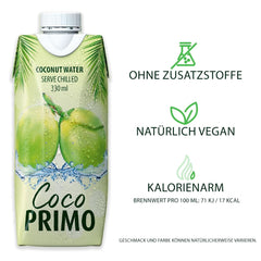 Eau de Coco, Pure, Boisson Sportive, Désaltérante, 12 X 330ml Boissons Sans Alcool Naty Shop