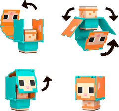 Mattel Minecraft Flippin' Figs - Pack de 2 moutons et poulets avec figurines de jeu 2 en 1, grosses têtes et design pixel HXK17 Figurines d'action Naty Shop