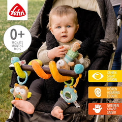 Fehn Activity Spiral Sleeping Forest - jucărie de cărucior pentru pipăit și prindere - jucărie pentru copii pentru pat, parc, cărucior pentru sugari și scaun auto - jucărie de activitate motorie pentru bebeluși și copii mici de la 0+ luni Jucarii Bebe Naty Shop