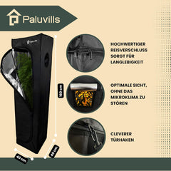 Tente de culture 40 x 40 x 160 cm avec système de gestion des câbles, fenêtre de visualisation, cadre en métal, tissu 1680D, sac d'accessoires de culture – Boîte de culture intérieure – Meilleure serre de propagation des plantes