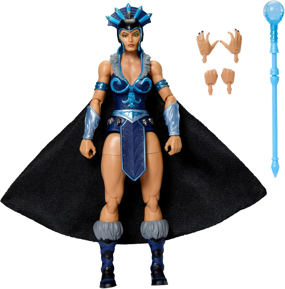 Figurine d'action Masterverse des Maîtres de l'Univers Env. 18 cm de haut, New Eternia Evil-Lyn, MOTU Toy Villainess, Sorcière, 30 points de mouvement, Baguette boule de cristal, Figurines d'action JBP77 Naty Shop Titre par défaut