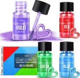 Ensemble de paillettes comestibles – 4 couleurs de poudre de paillettes comestibles multicolores, poudre de paillettes pour gâteaux, boissons, aliments – poudre de paillettes métalliques, colorant alimentaire pour cocktails, vin, fondant