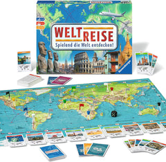 Ravensburger Family Game 26888 - World Tour - Classique pour les familles à partir de 8 ans - Jeu de société, voyage dans le monde, jeu de société pour jusqu'à 6 joueurs - 170+ villes