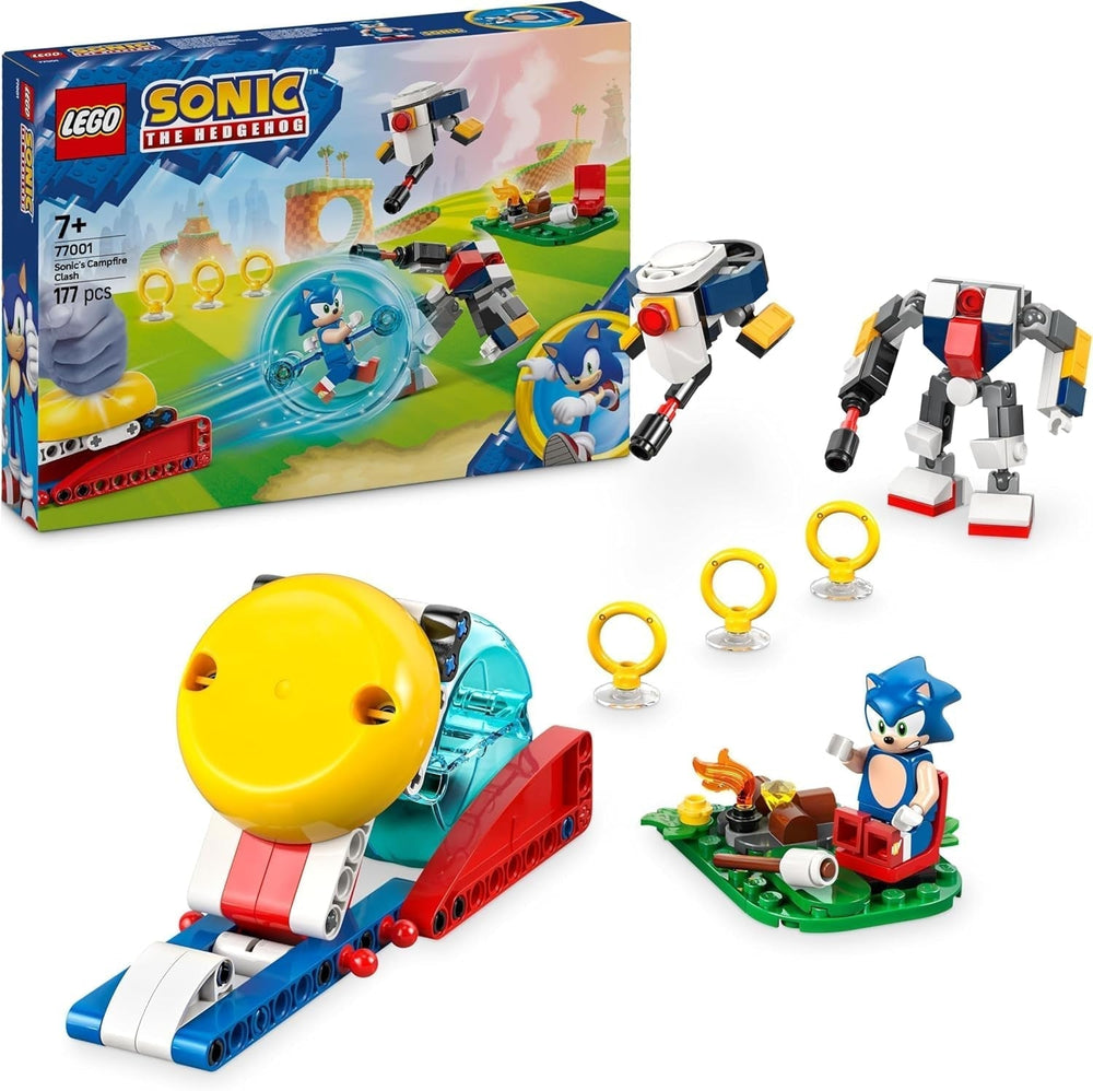LEGO Sonic the Hedgehog Sonics Showdown At The Campfire, jucărie de jocuri pentru copii și fani ai jocurilor video, set de construcție pentru băieți și fete de la 7 ani, set de aventură, colecționabil 77001 Seturi de constructie Besuche den LEGO-Store Titlu implicit