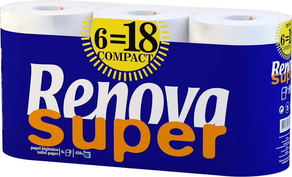 Papier toilette RENOVA SUPER COMPACT 6 rouleaux