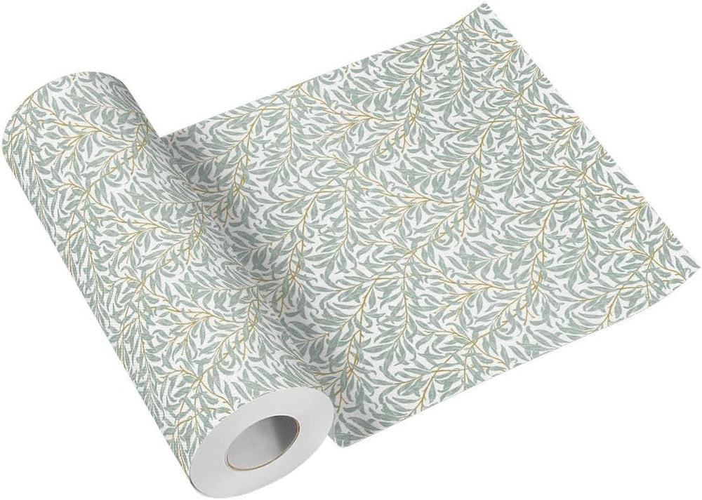 PAW - Chemin de table Airlaid (40 cm x 24 m) I Décorations de table pour communion, confirmation, mariage, anniversaire, garden-party, baptême I Décorations de table Ruban de table élégant - Branche de saule I Branche de saule