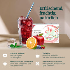 H&S Ceai de fructe cu vitamina C: amestec de ceai de fructe aromat și răcoritor, 20 x 2,7 g