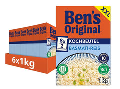 Ben's Original Riz Basmati, faire bouillir dans un sac pendant 10 minutes, 6 paquets (6 x 1 kg)