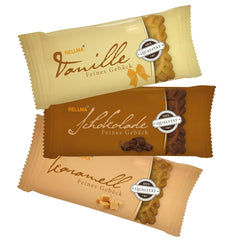 HELLMA Mélange de Biscuits Fins - 200 Biscuits, Emballés Individuellement - 3 Assortiments - Boîte de Rangement - Pour Hôtels, Cafés et Restaurants