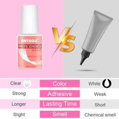 Colle à ongles extra forte – Comprend un pinceau, 4 x 7 g de colle pour extensions d'ongles, de la colle pour pointes acryliques et de la colle pour ongles artificiels.